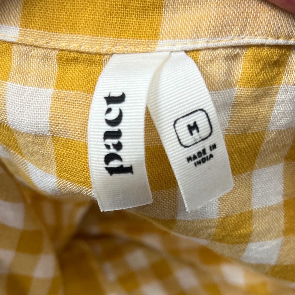 Pact Organic Cotton Gingham Midi Dress M Farmcore Prairie Sustainable Picnic - Picture 2 of 8